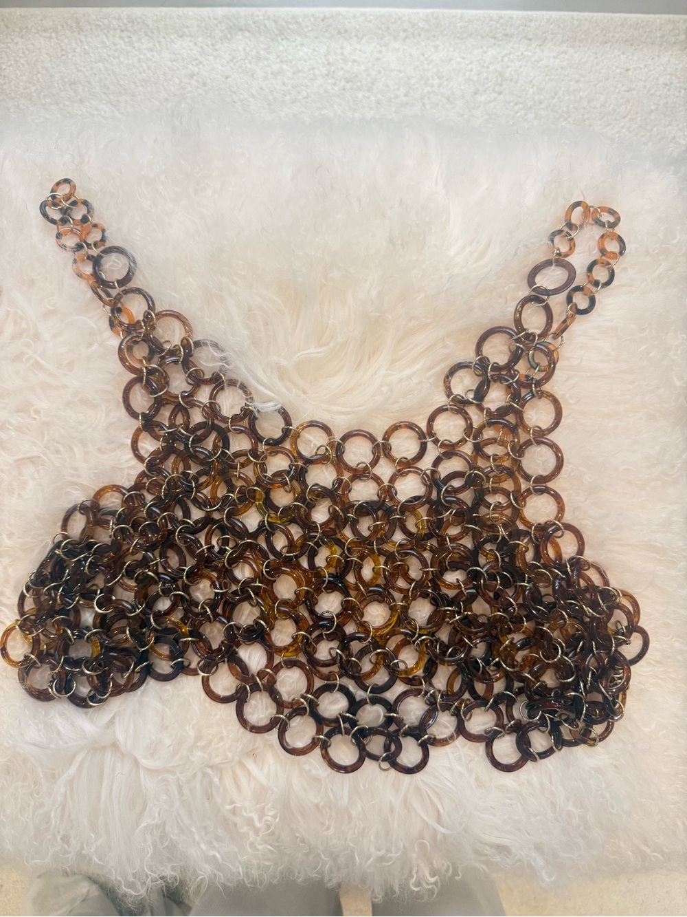 Tortoiseshell Link Ring Crop Top, S/M